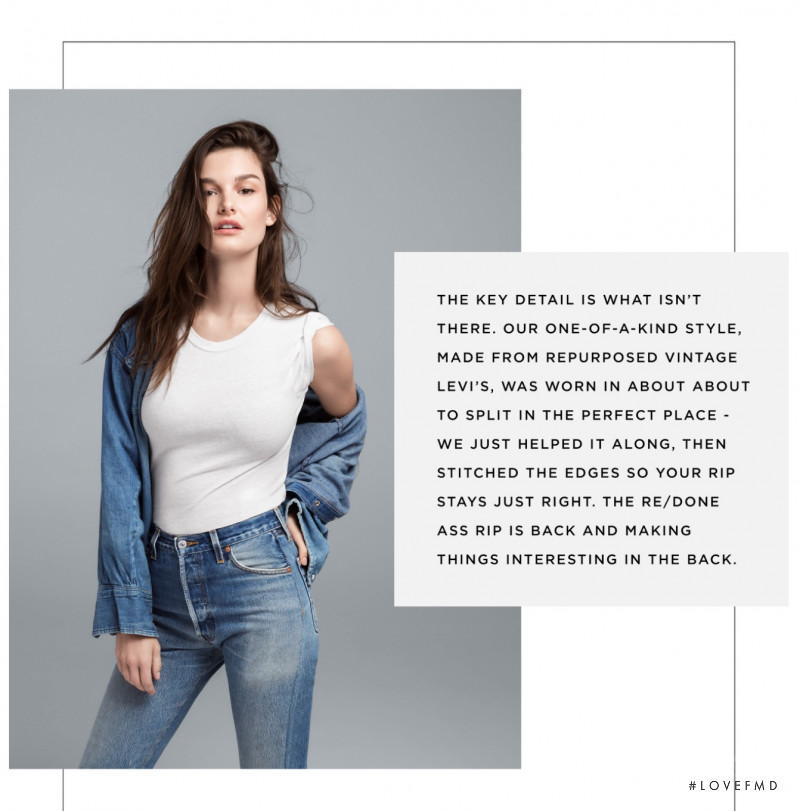 Ophélie Guillermand featured in  the RE/DONE Jeans advertisement for Summer 2017
