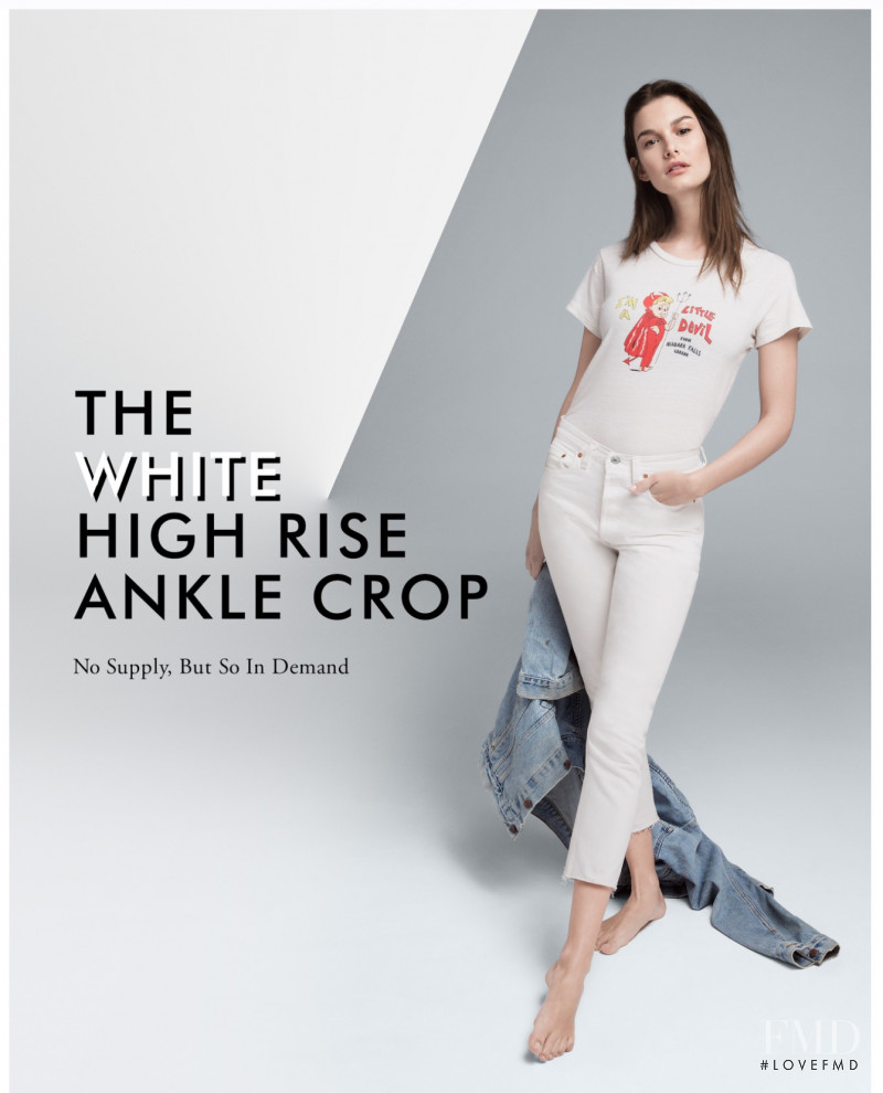 Ophélie Guillermand featured in  the RE/DONE Jeans advertisement for Summer 2017