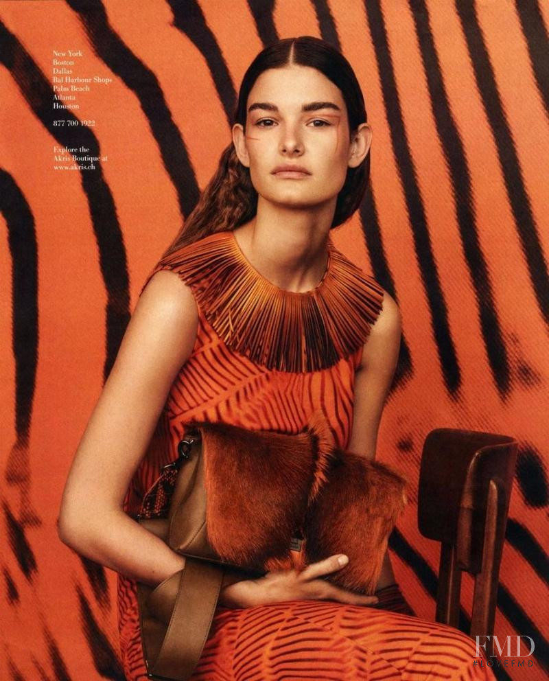 Ophélie Guillermand featured in  the Akris advertisement for Autumn/Winter 2016