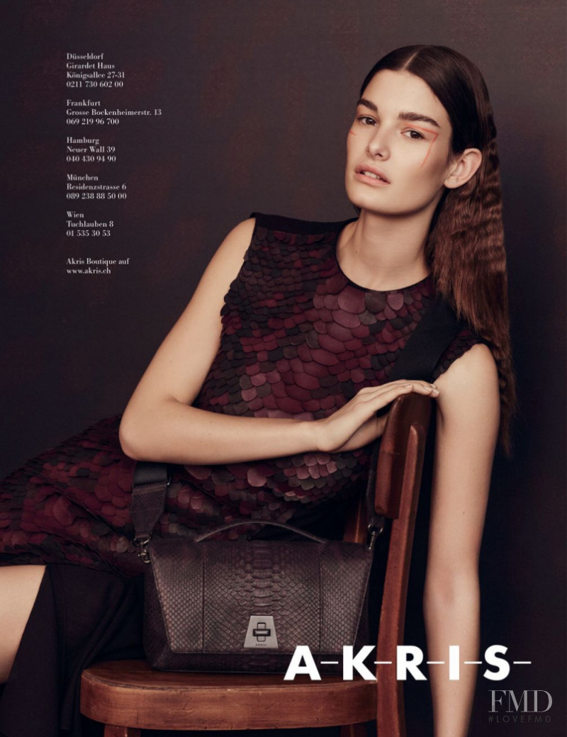 Ophélie Guillermand featured in  the Akris advertisement for Autumn/Winter 2016