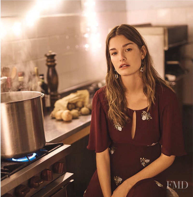 Ophélie Guillermand featured in  the Anthropologie advertisement for Cruise 2016