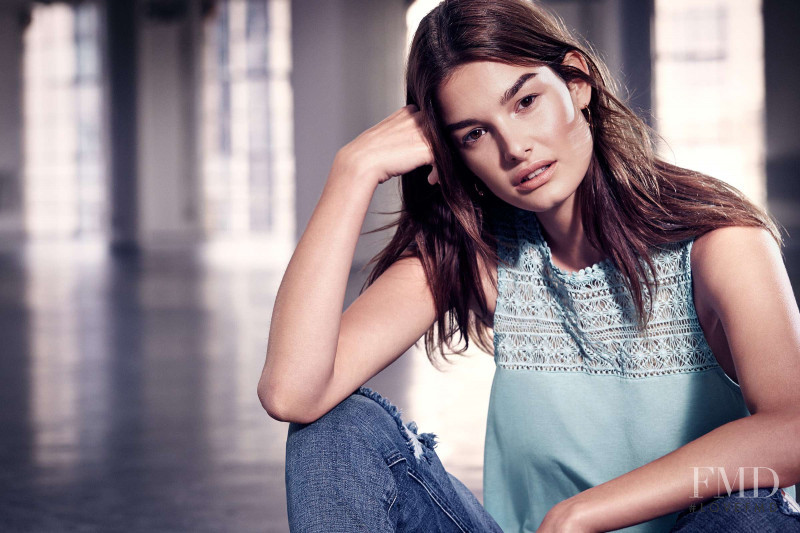 Ophélie Guillermand featured in  the H&M lookbook for Summer 2015