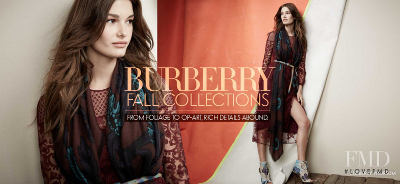 Ophélie Guillermand featured in  the Neiman Marcus Burberry lookbook for Winter 2014