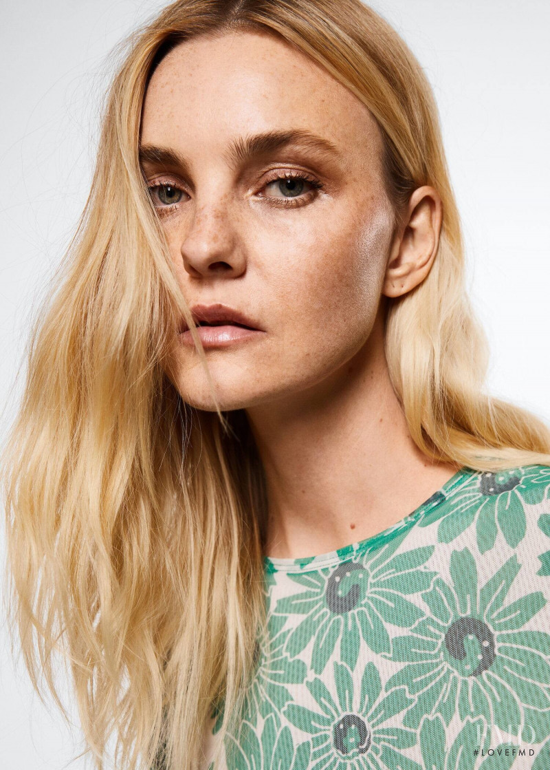 Caroline Trentini featured in  the Mango catalogue for Pre-Fall 2022