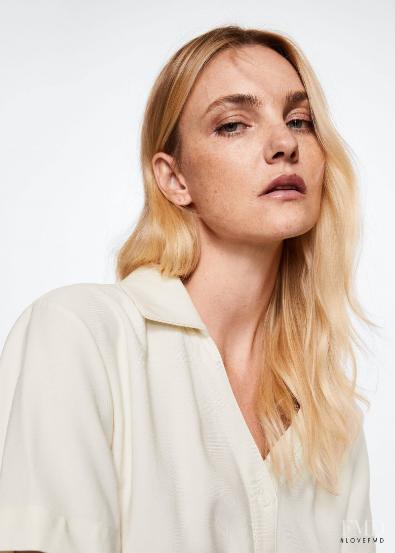 Caroline Trentini featured in  the Mango catalogue for Pre-Fall 2022