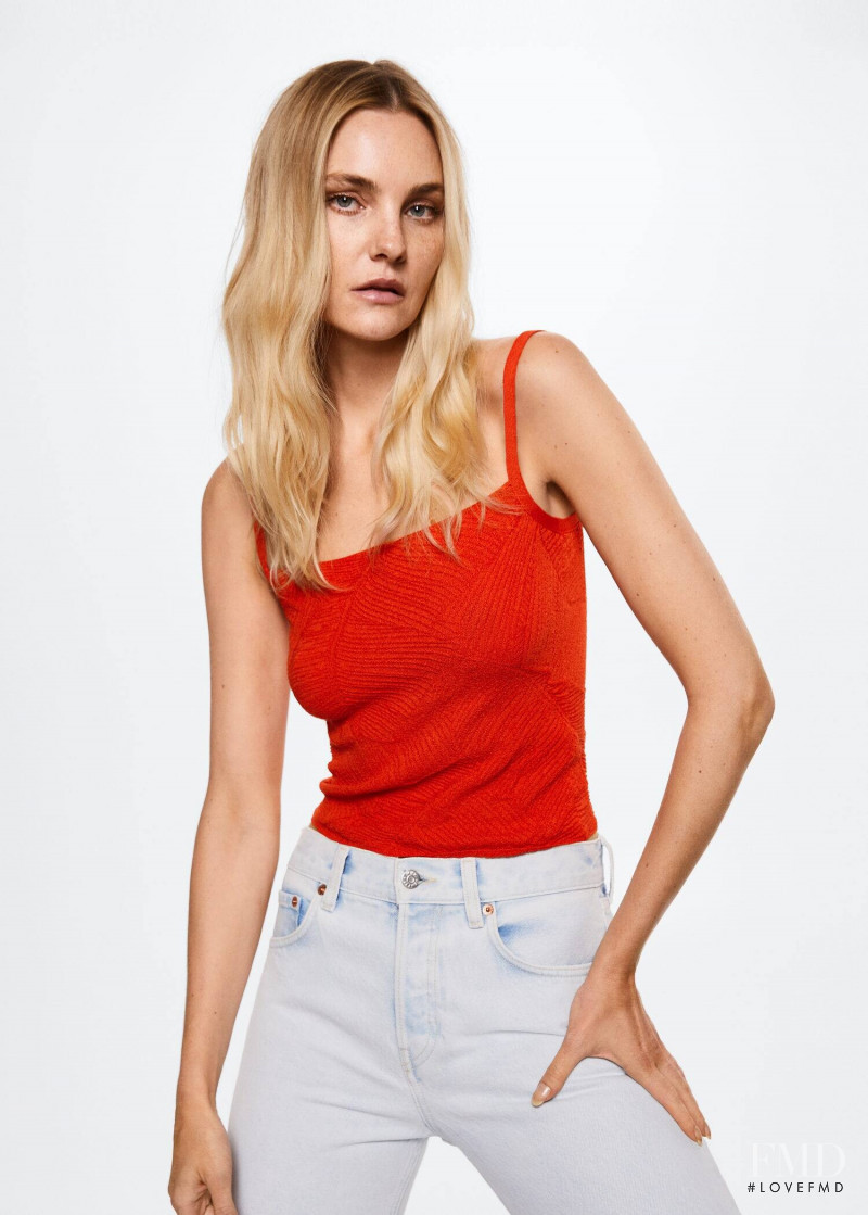 Caroline Trentini featured in  the Mango catalogue for Pre-Fall 2022