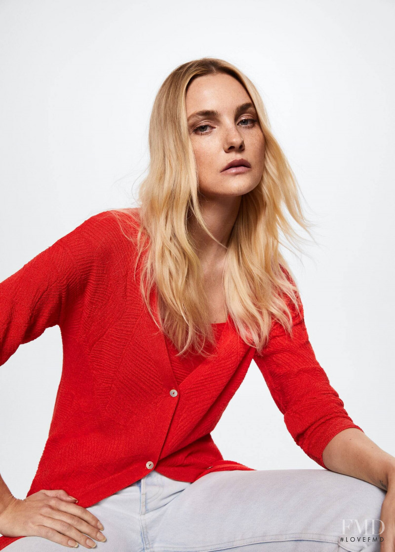 Caroline Trentini featured in  the Mango catalogue for Pre-Fall 2022