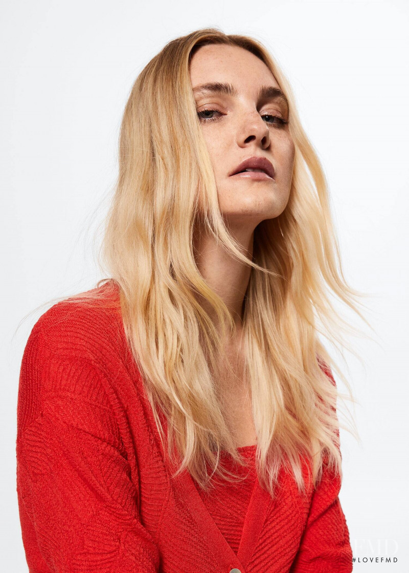 Caroline Trentini featured in  the Mango catalogue for Pre-Fall 2022