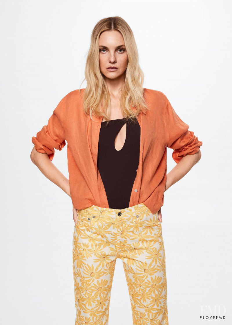 Caroline Trentini featured in  the Mango catalogue for Pre-Fall 2022