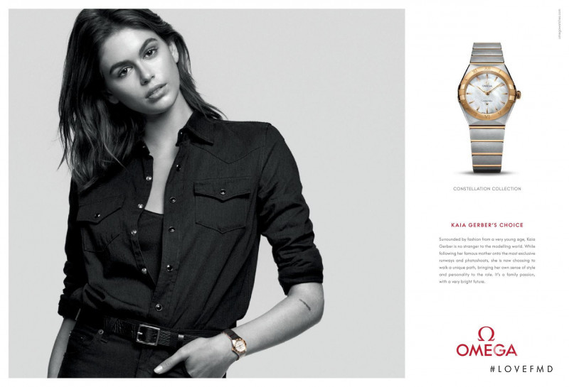 Kaia Gerber featured in  the Omega advertisement for Autumn/Winter 2022