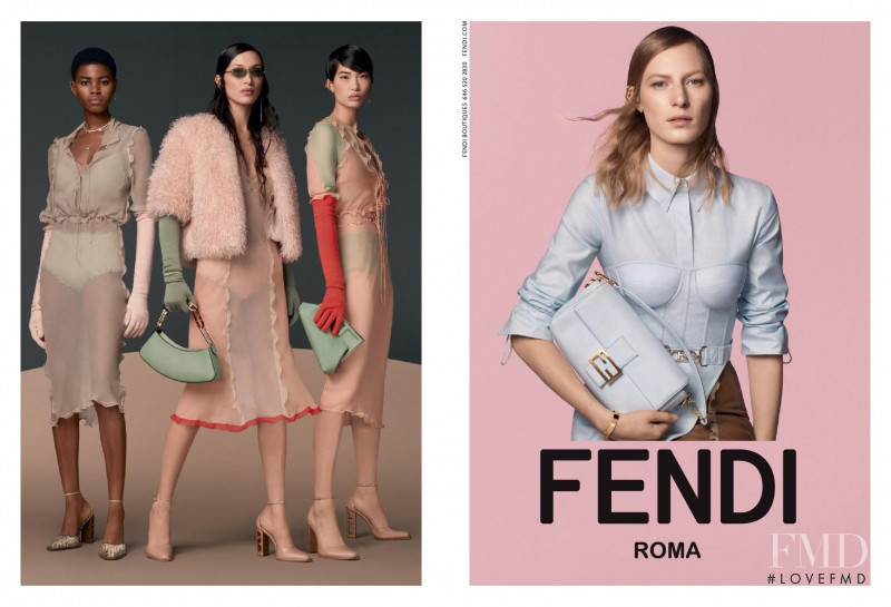 Bella Hadid featured in  the Fendi advertisement for Autumn/Winter 2022