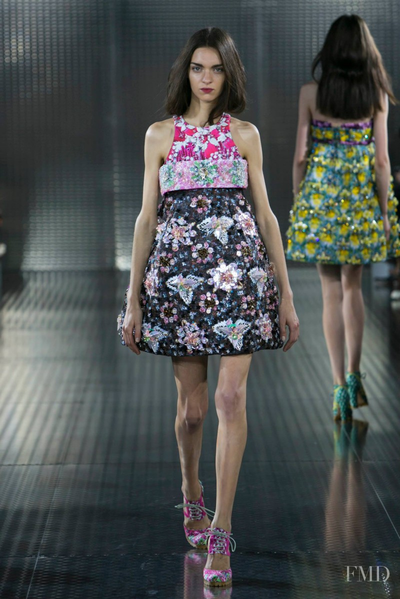 Magda Laguinge featured in  the Mary Katrantzou fashion show for Spring/Summer 2014