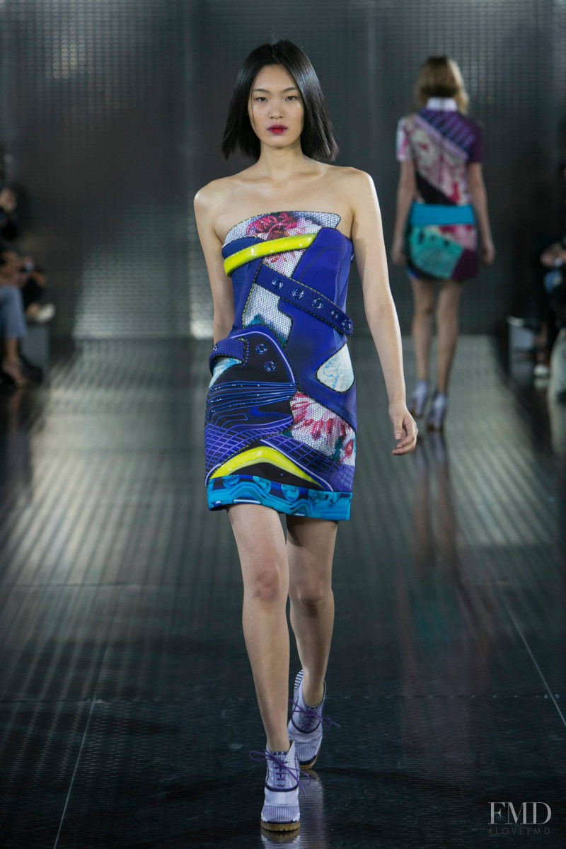 Chiharu Okunugi featured in  the Mary Katrantzou fashion show for Spring/Summer 2014