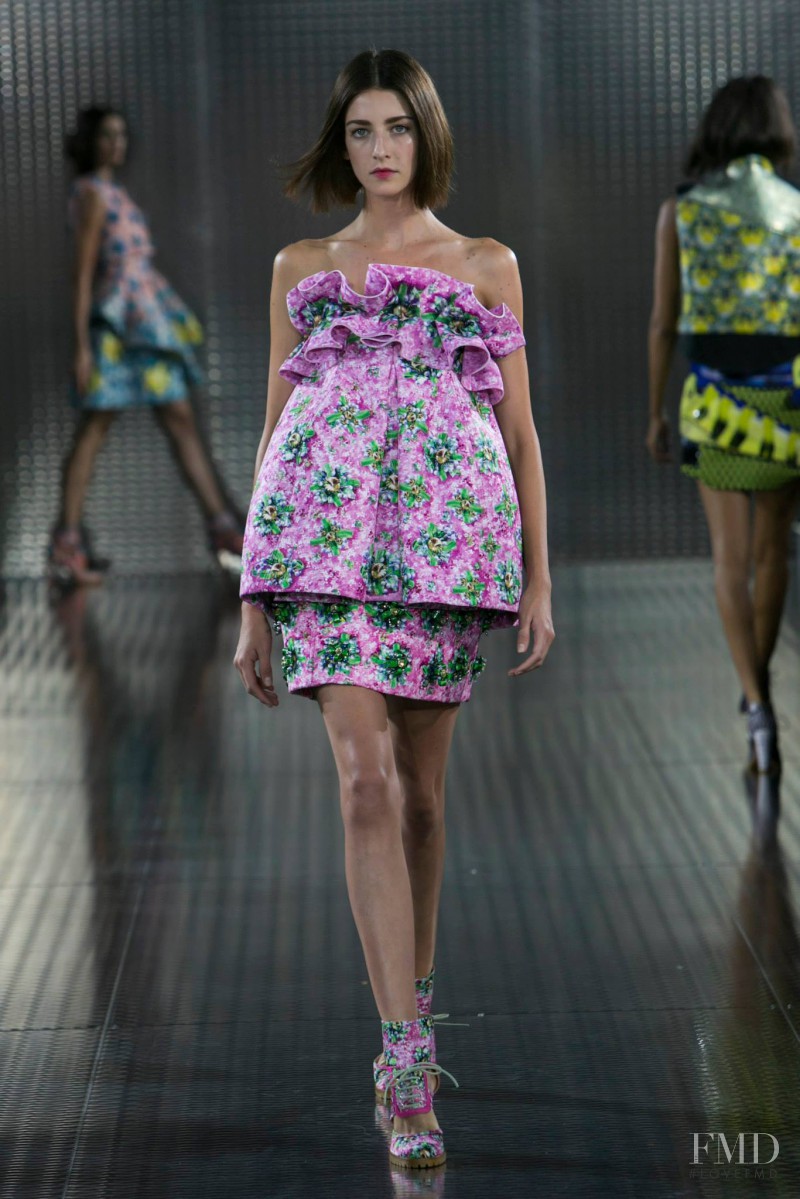 Cristina Herrmann featured in  the Mary Katrantzou fashion show for Spring/Summer 2014
