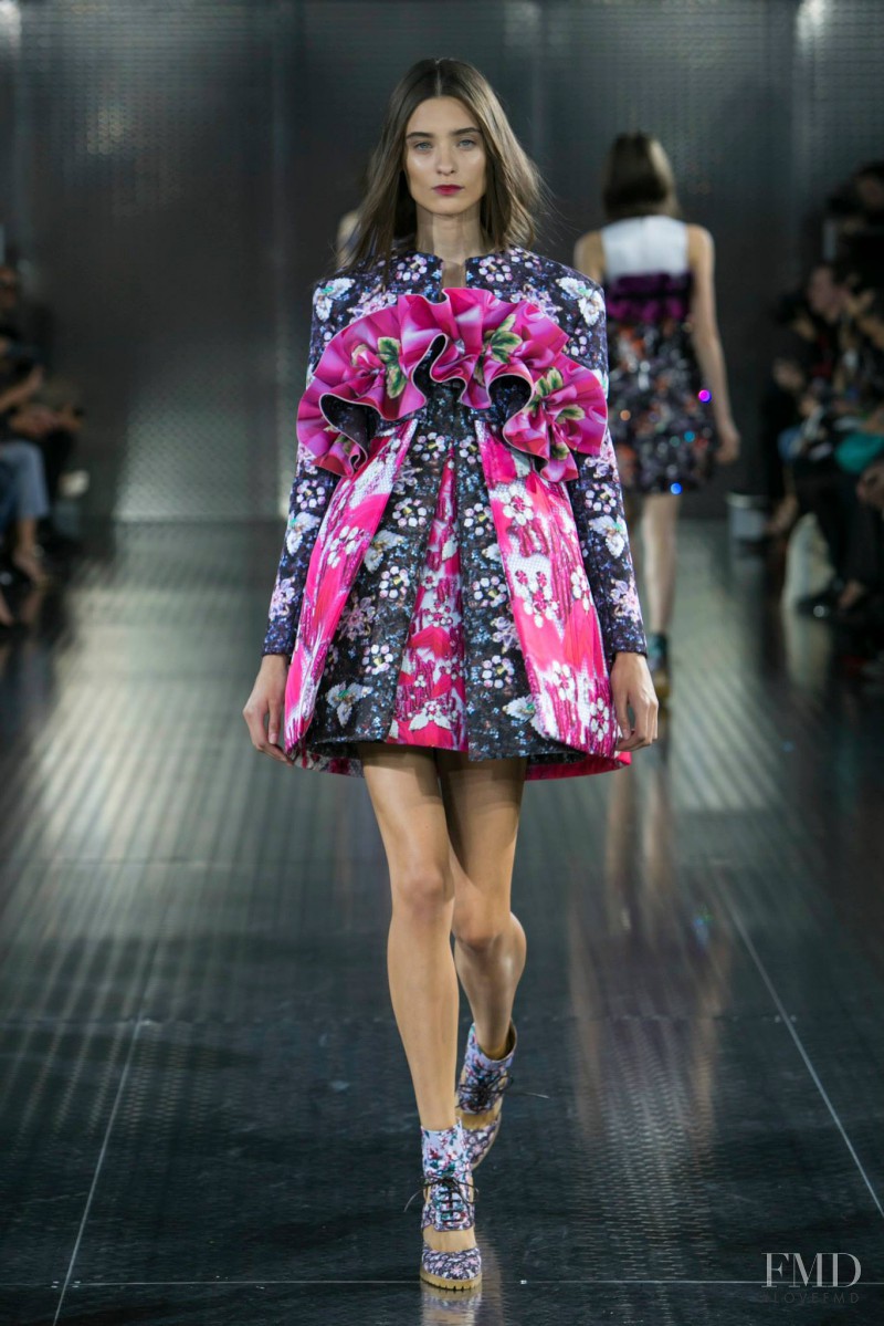 Carolina Thaler featured in  the Mary Katrantzou fashion show for Spring/Summer 2014
