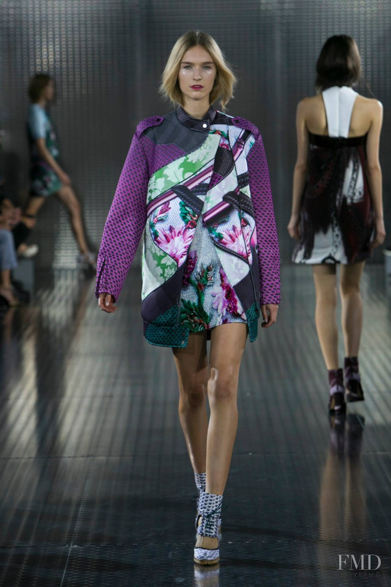Manuela Frey featured in  the Mary Katrantzou fashion show for Spring/Summer 2014