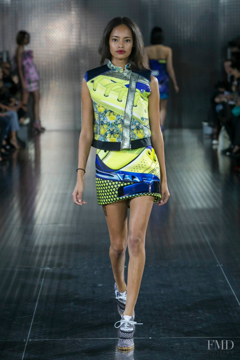 Malaika Firth featured in  the Mary Katrantzou fashion show for Spring/Summer 2014