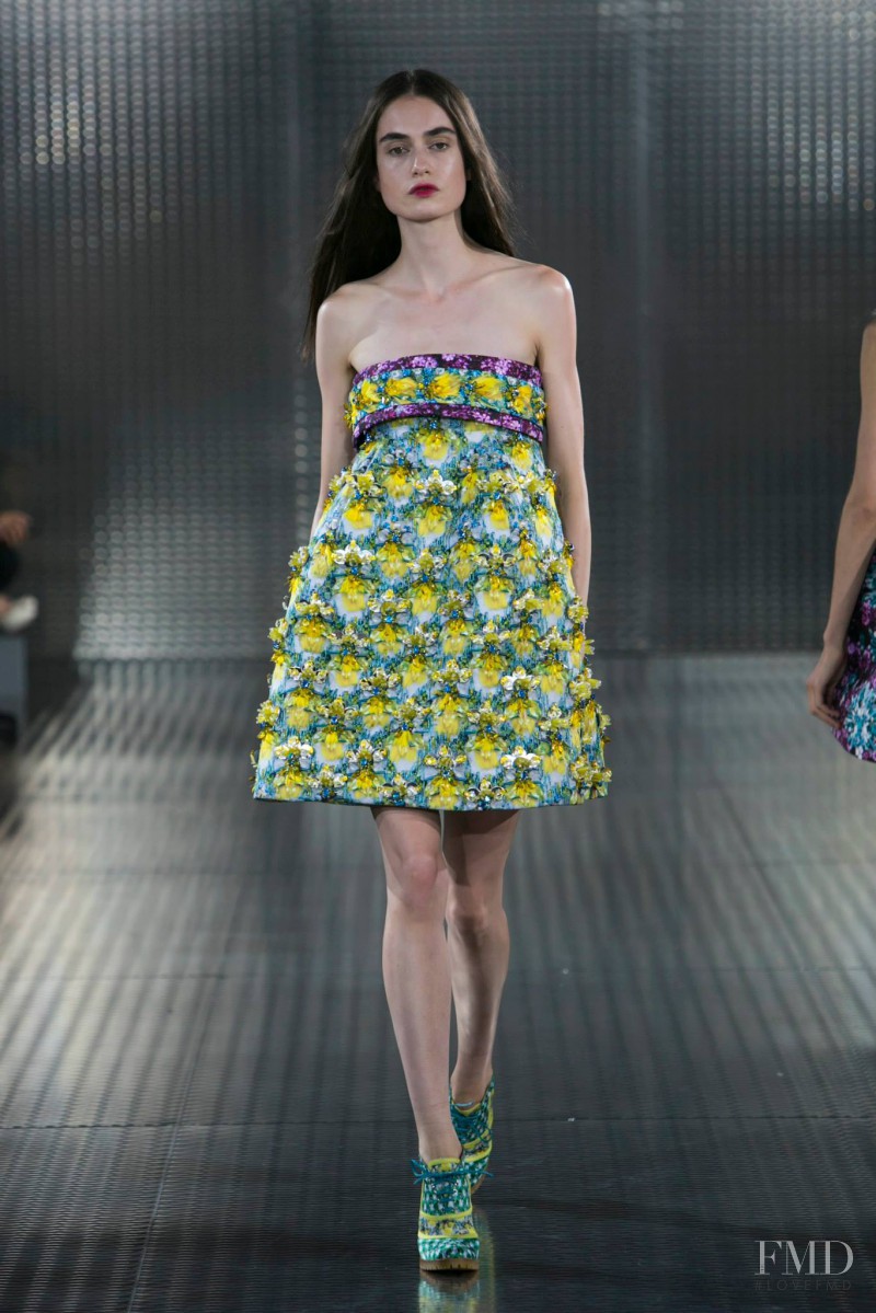 Pauline van der Cruysse featured in  the Mary Katrantzou fashion show for Spring/Summer 2014