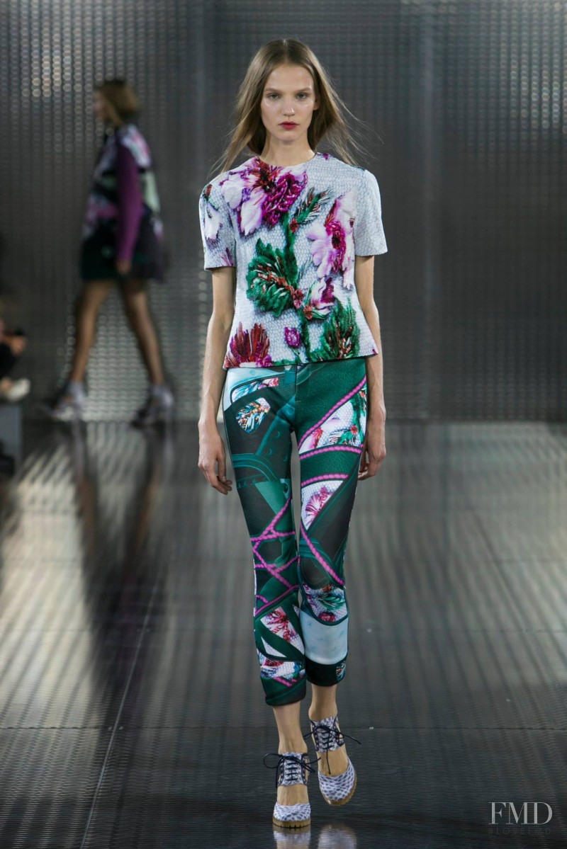 Ona Marija Auskelyte featured in  the Mary Katrantzou fashion show for Spring/Summer 2014