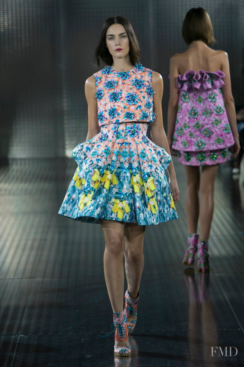 Patrycja Gardygajlo featured in  the Mary Katrantzou fashion show for Spring/Summer 2014