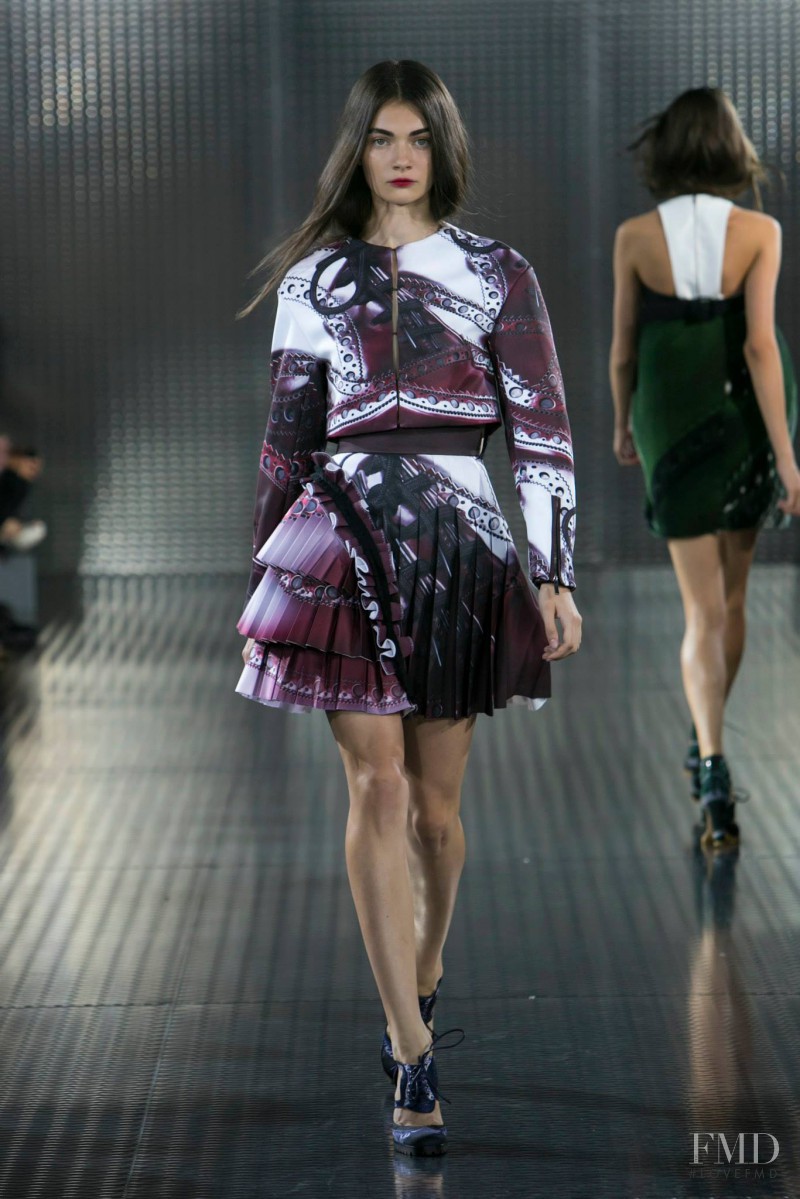 Antonina Vasylchenko featured in  the Mary Katrantzou fashion show for Spring/Summer 2014