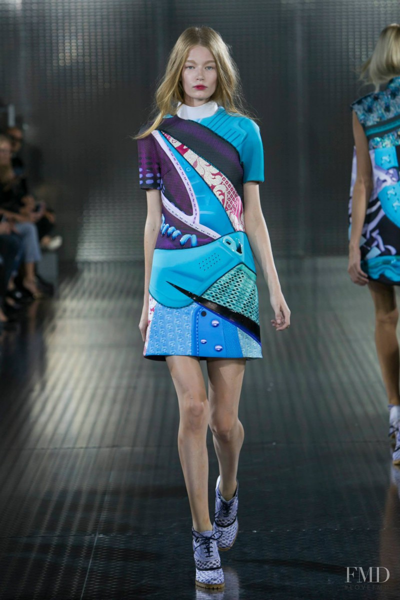 Hollie May Saker featured in  the Mary Katrantzou fashion show for Spring/Summer 2014