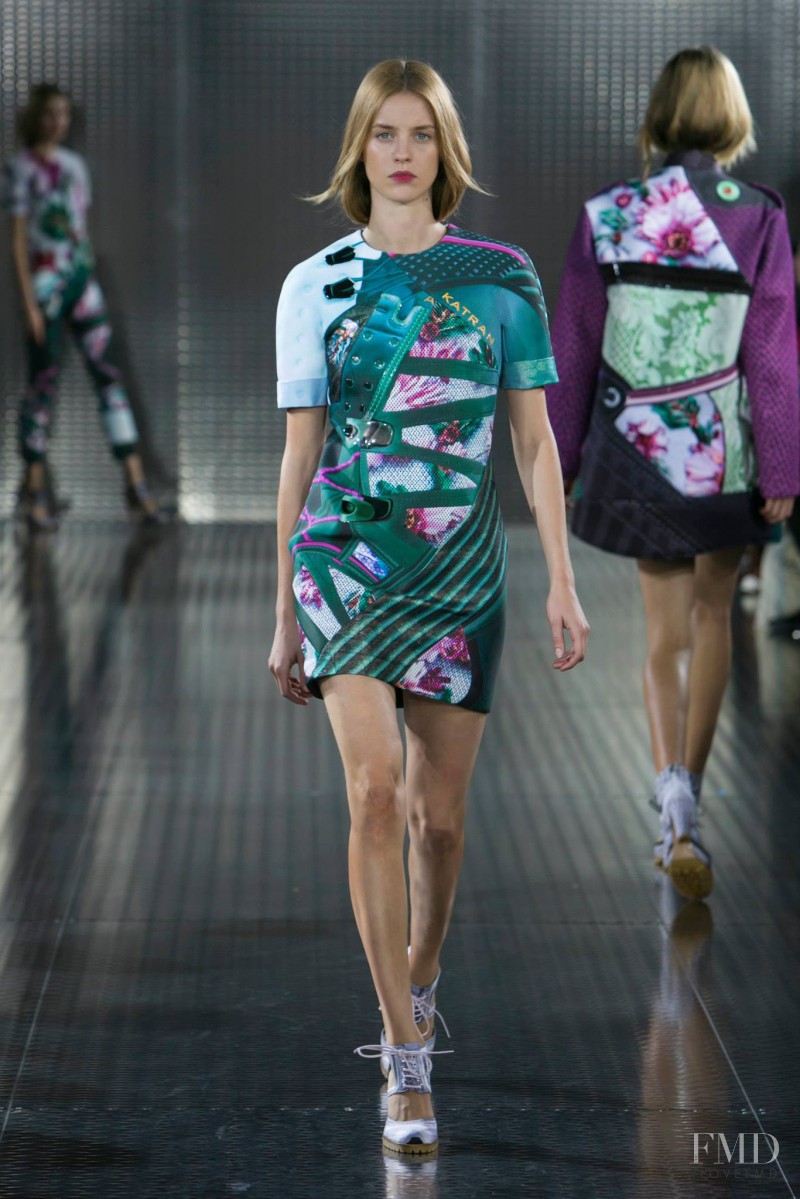 Julia Frauche featured in  the Mary Katrantzou fashion show for Spring/Summer 2014