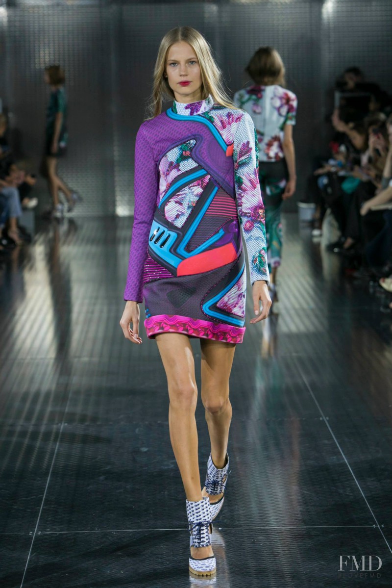 Elisabeth Erm featured in  the Mary Katrantzou fashion show for Spring/Summer 2014