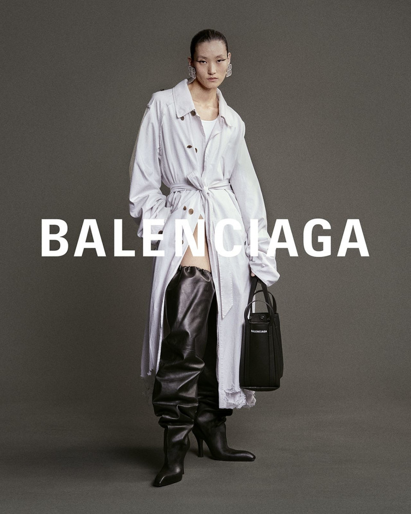 Lina Zhang featured in  the Balenciaga advertisement for Fall 2022