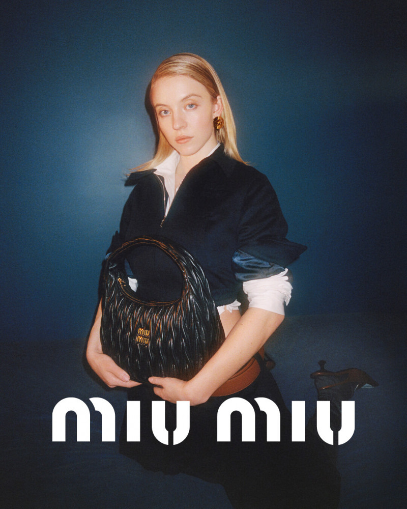 Sydney Sweeney featured in  the Miu Miu advertisement for Pre-Fall 2022