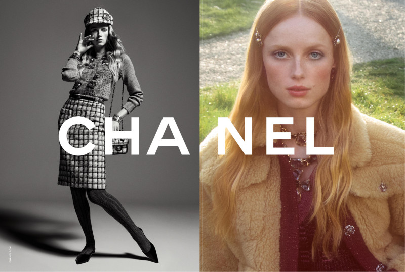 Rianne Van Rompaey featured in  the Chanel advertisement for Autumn/Winter 2022