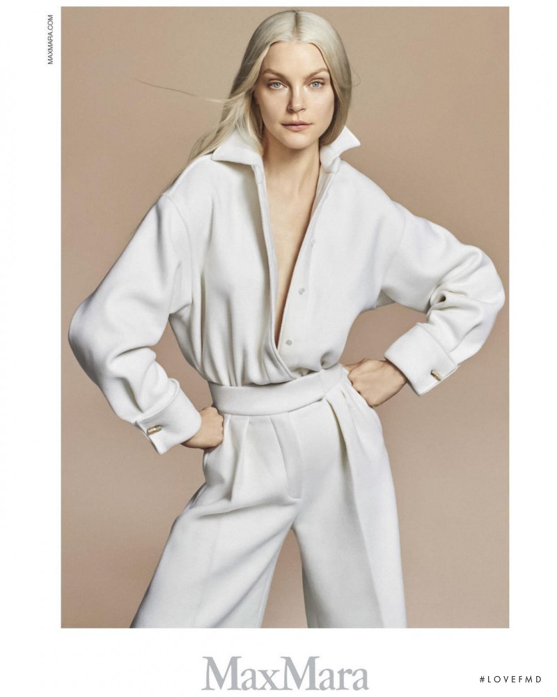 Jessica Stam featured in  the Max Mara advertisement for Autumn/Winter 2022