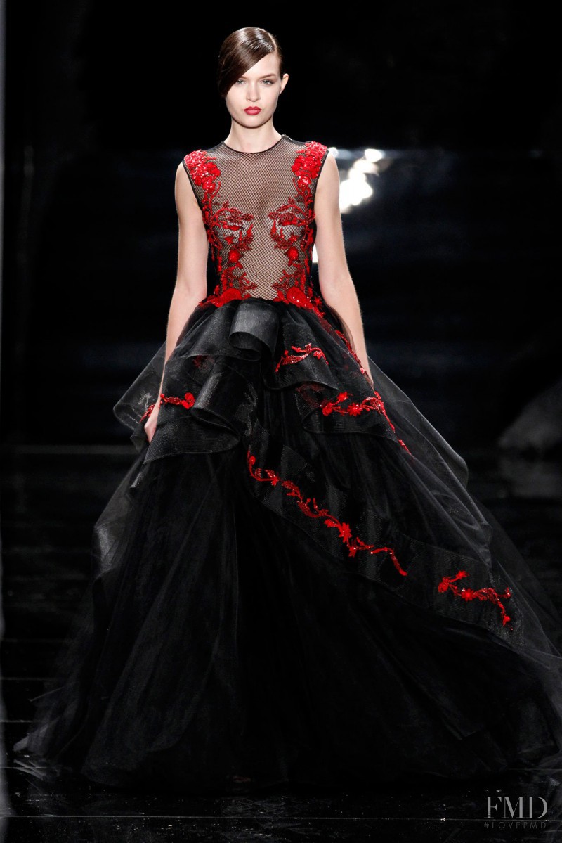Josephine Skriver featured in  the Reem Acra fashion show for Autumn/Winter 2013