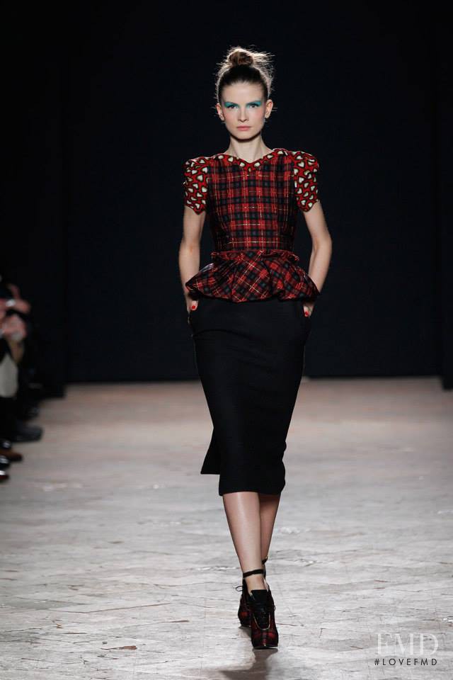 Nikola Romanova featured in  the Aquilano.Rimondi fashion show for Autumn/Winter 2013