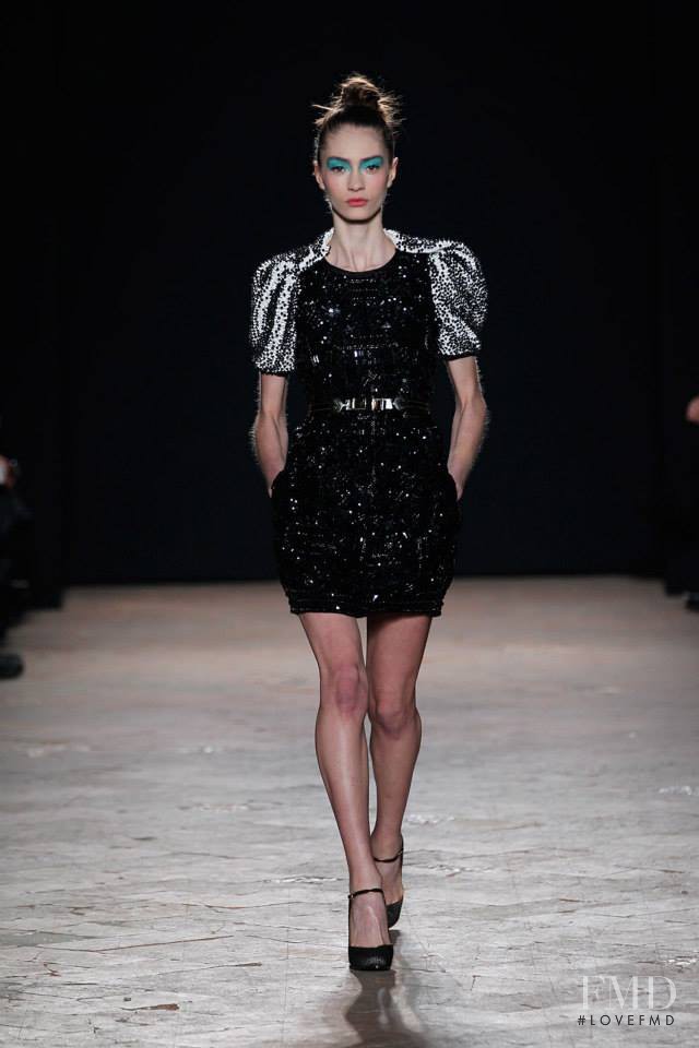 Marine Deleeuw featured in  the Aquilano.Rimondi fashion show for Autumn/Winter 2013