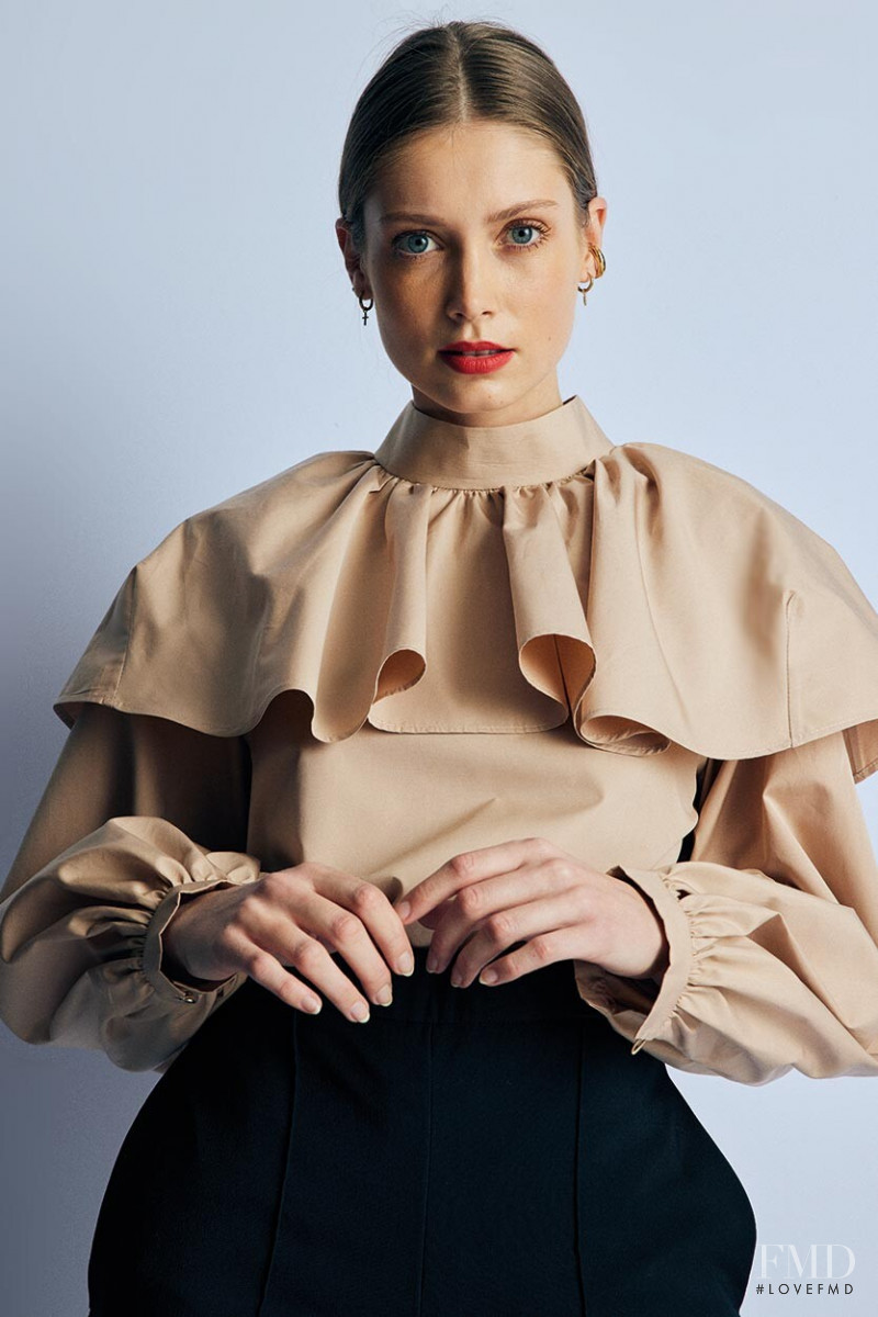 Karoline Seul featured in  the Eva Mann lookbook for Autumn/Winter 2021