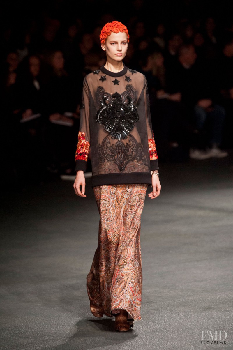 Elisabeth Erm featured in  the Givenchy fashion show for Autumn/Winter 2013