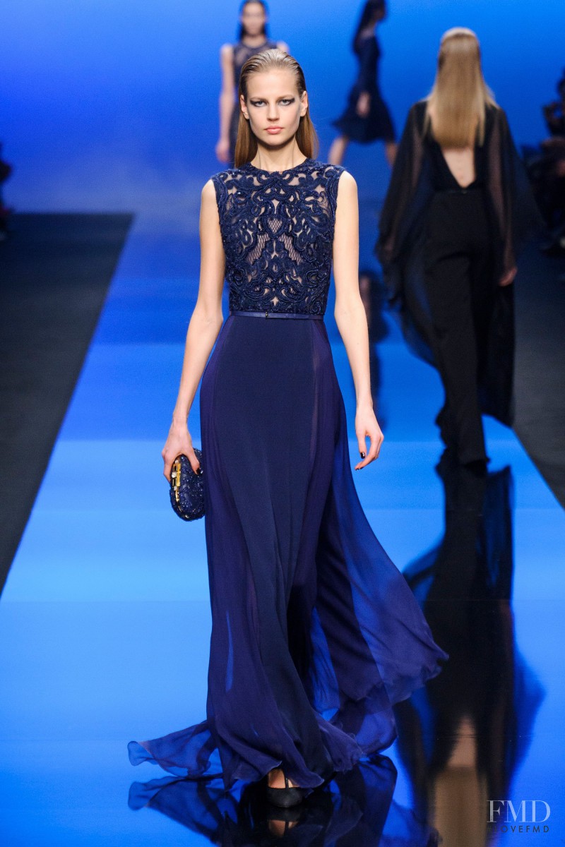 Elisabeth Erm featured in  the Elie Saab fashion show for Autumn/Winter 2013