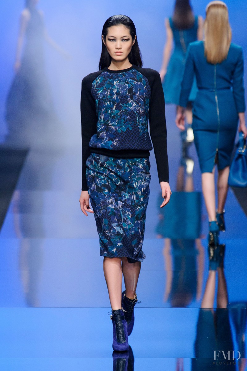 Chiharu Okunugi featured in  the Elie Saab fashion show for Autumn/Winter 2013