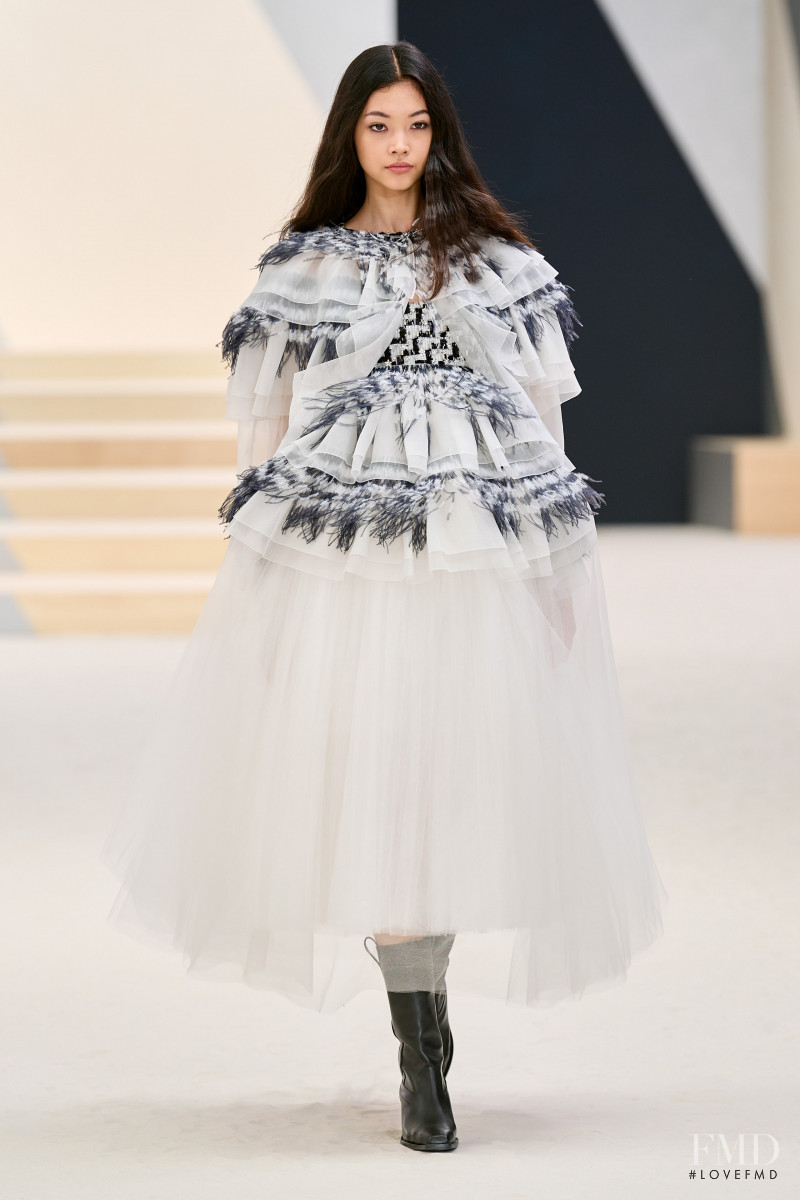 Mika Schneider featured in  the Chanel Haute Couture fashion show for Autumn/Winter 2022