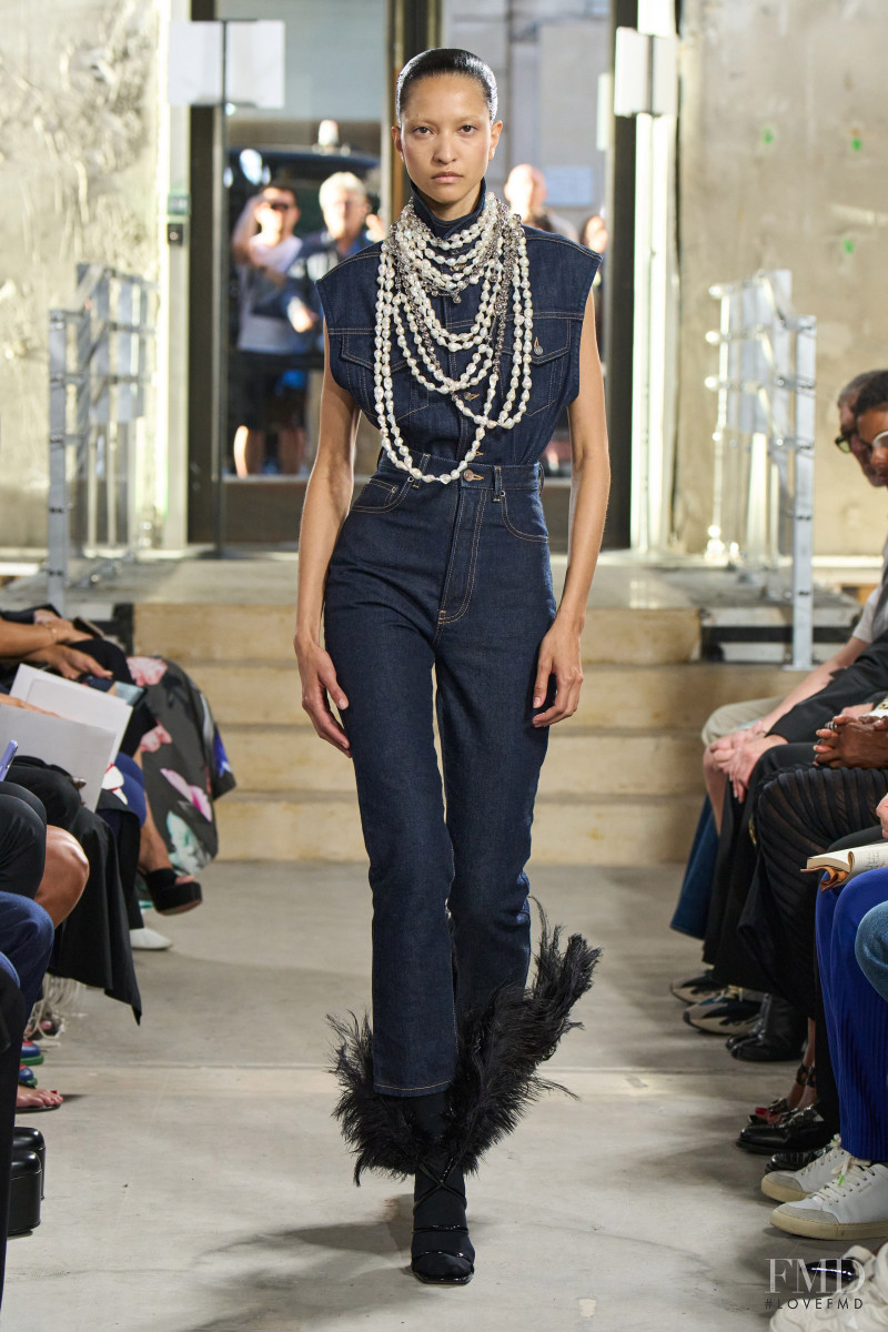 America Gonzalez featured in  the Alaia fashion show for Spring/Summer 2023