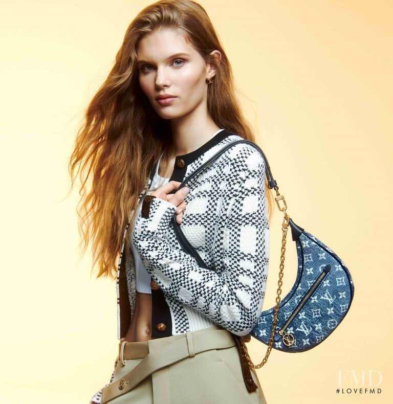 Ida Heiner featured in  the Louis Vuitton Monogram Jacquard Denim advertisement for Spring/Summer 2022