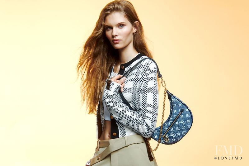 Ida Heiner featured in  the Louis Vuitton Monogram Jacquard Denim advertisement for Spring/Summer 2022