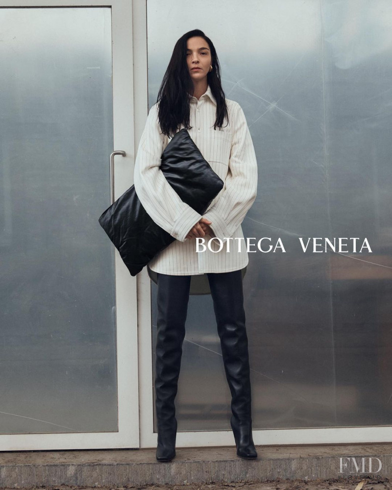 Mariacarla Boscono featured in  the Bottega Veneta advertisement for Autumn/Winter 2022