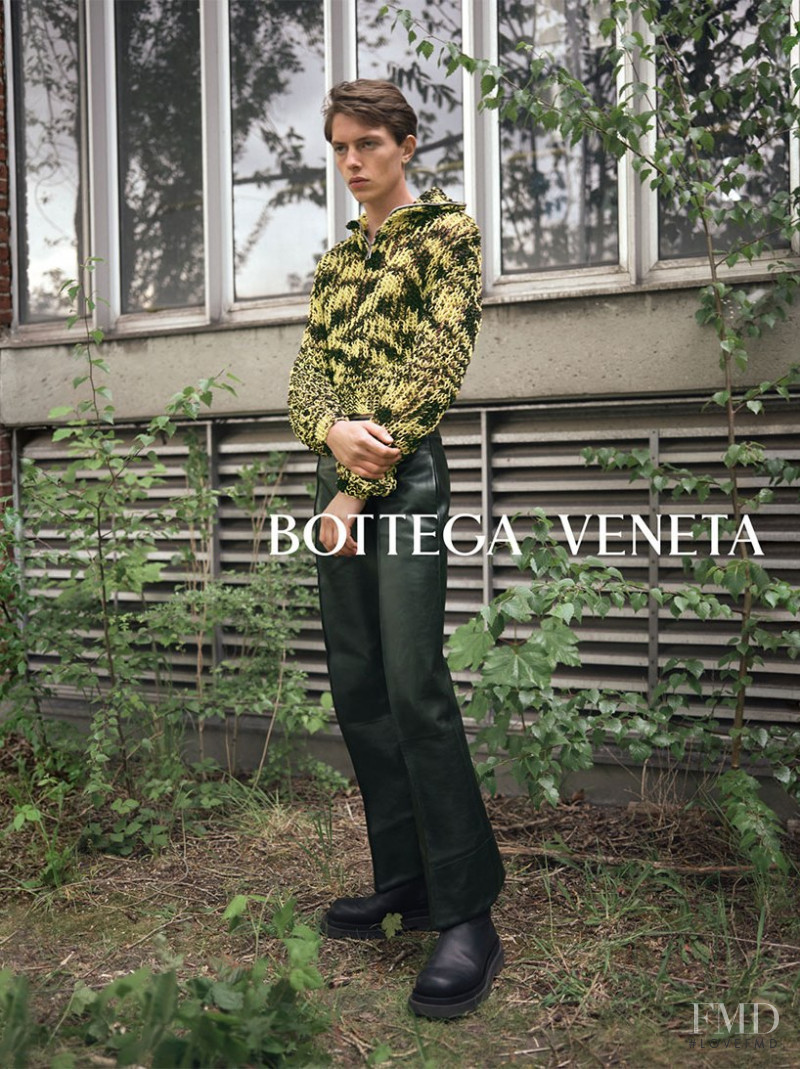 Silas De Maat featured in  the Bottega Veneta advertisement for Autumn/Winter 2022