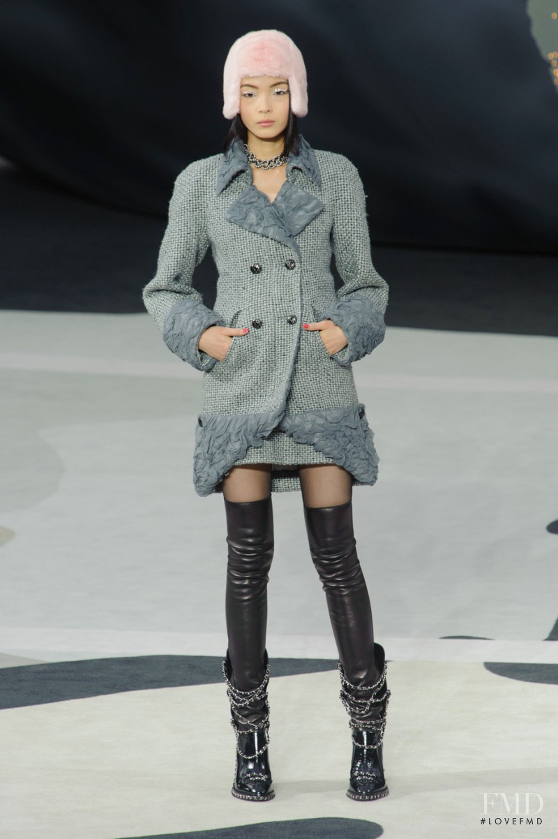 Xiao Wen Ju featured in  the Chanel fashion show for Autumn/Winter 2013