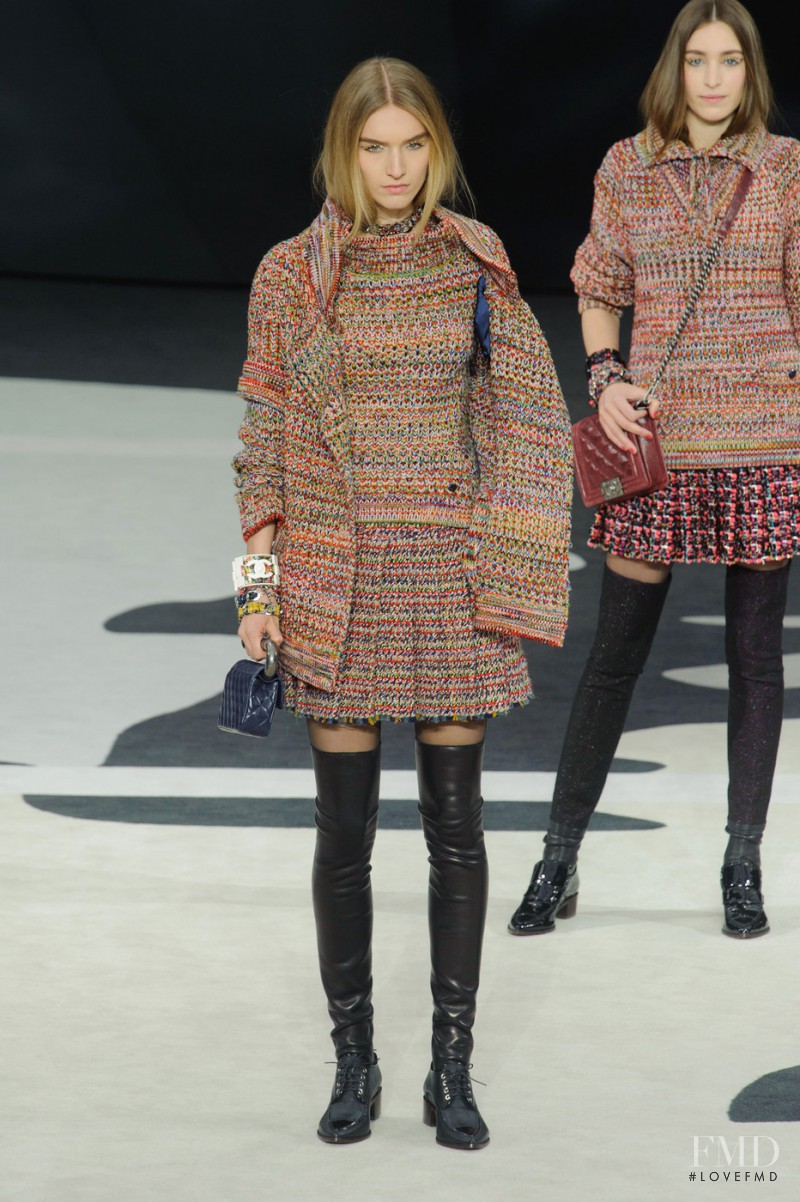 Manuela Frey featured in  the Chanel fashion show for Autumn/Winter 2013