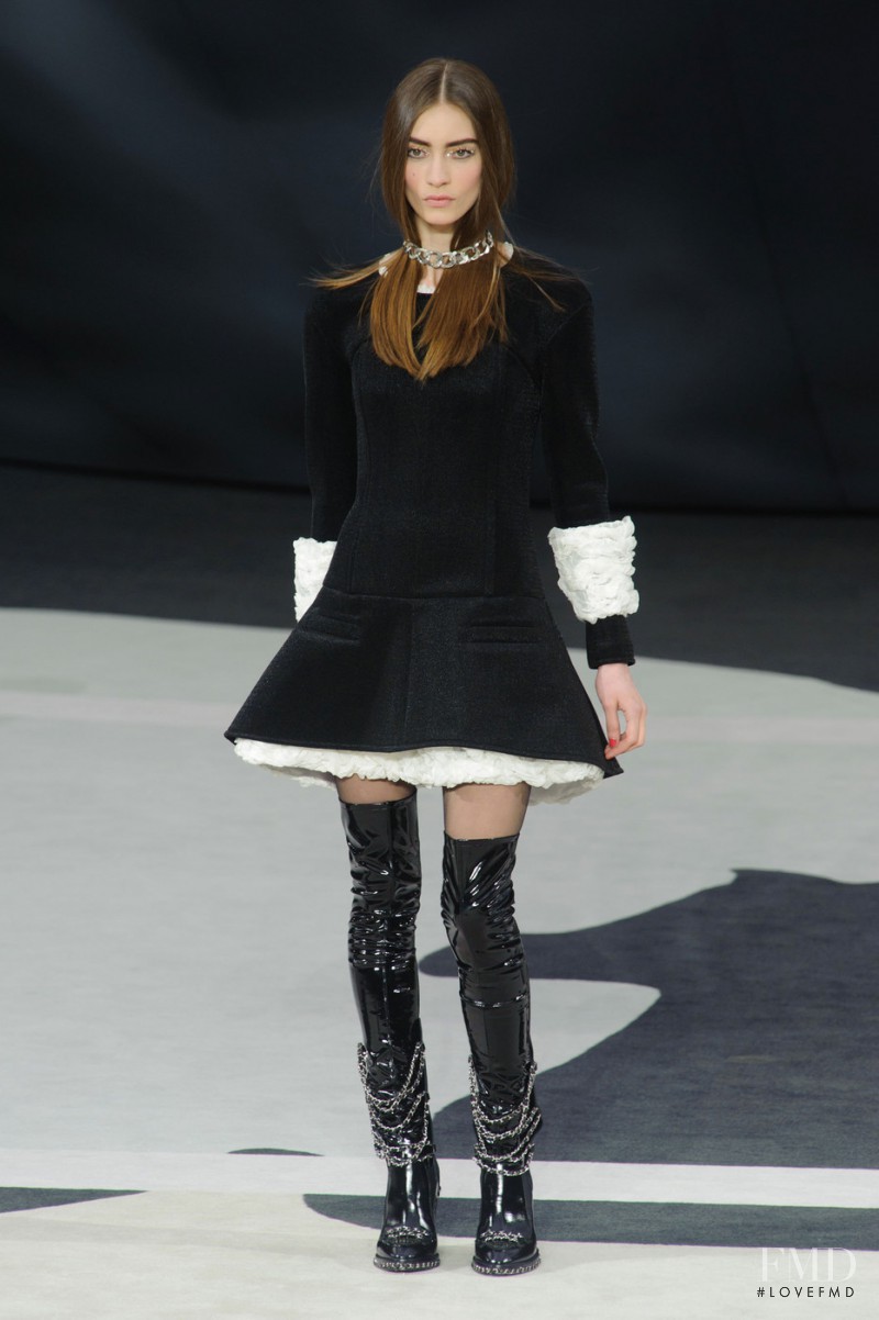 Marine Deleeuw featured in  the Chanel fashion show for Autumn/Winter 2013