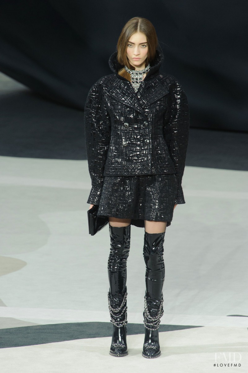 Marine Deleeuw featured in  the Chanel fashion show for Autumn/Winter 2013