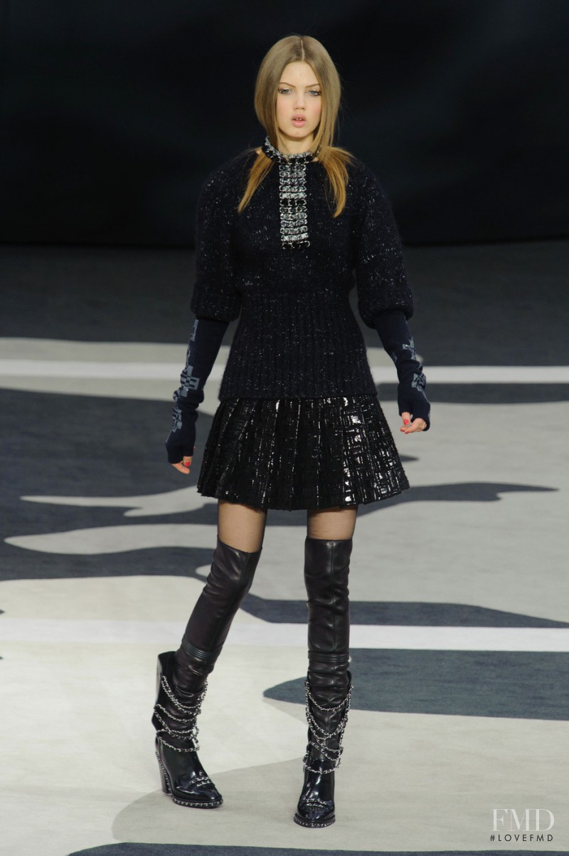 Lindsey Wixson featured in  the Chanel fashion show for Autumn/Winter 2013